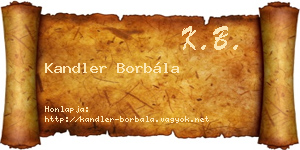 Kandler Borbála névjegykártya